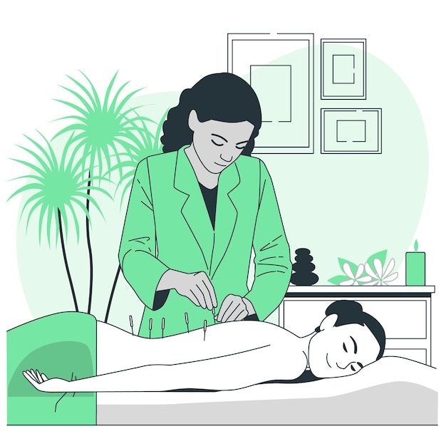 An illustration of acupuncture